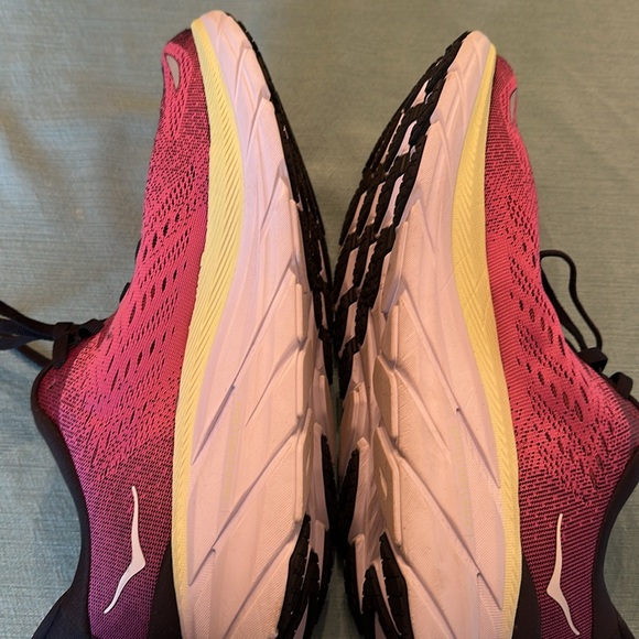 Hoka Womens W Clifton 8 Blue Graphite/Ibis rose sneakers size 10.5 - Picture 4 of 7